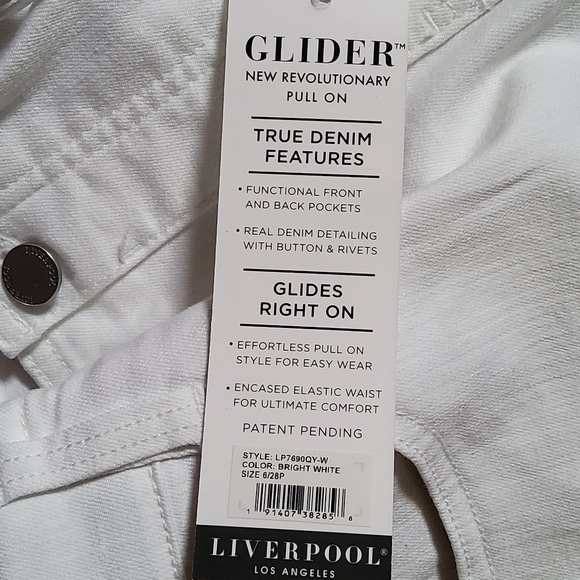 Liverpool GIA Glider The Crop Pull-On Jeans in Optic White Size Petite 6/28 New - Picture 12 of 12